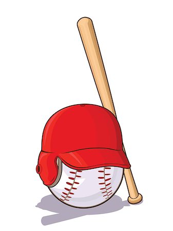 A vector of baseball's ball, hat, and bat. Available as a Vector in EPS8 format that can be scaled to any size without loss of quality. Each graphics elements (ball, hat, bat) are all can easily be moved or edited individually. Photographie de stock - Aubaine LD & Abonnement, Code: 400-07570375