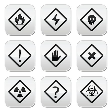 risk of death vector - Vector attention buttons set isolated on white Stock Photo - Budget Royalty-Free & Subscription, Code: 400-07570551