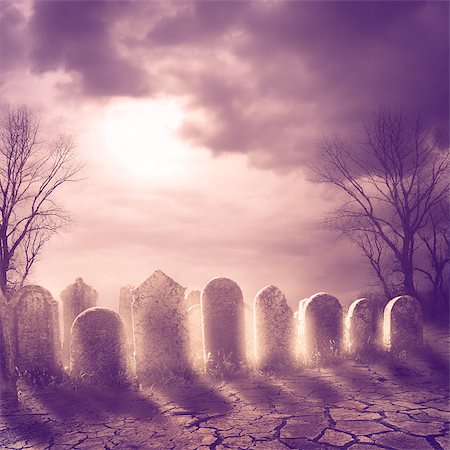 spooky night sky - Spooky graveyard and moonlight Stock Photo - Budget Royalty-Free & Subscription, Code: 400-07570772