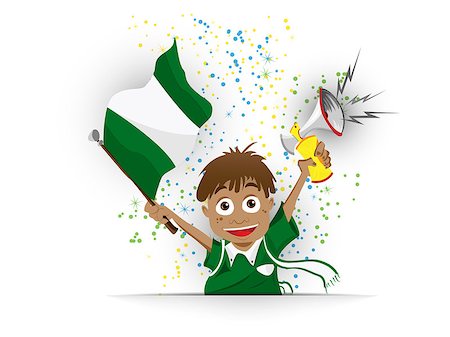 simsearch:400-04155683,k - Vector - Nigeria Soccer Fan Flag Cartoon Stock Photo - Budget Royalty-Free & Subscription, Code: 400-07571086