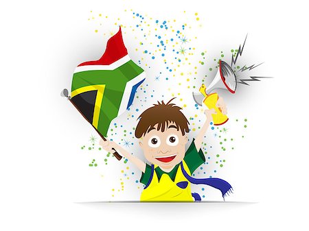 flag of south africa - Vector - South Africa Soccer Fan Flag Cartoon Stock Photo - Budget Royalty-Free & Subscription, Code: 400-07571089