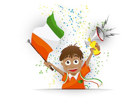 simsearch:400-04155683,k - Vector - Ivory Coast Soccer Fan Flag Cartoon Stock Photo - Budget Royalty-Free & Subscription, Code: 400-07571081