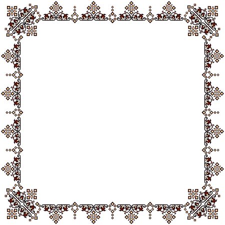 simsearch:400-07571123,k - Decorative frame pattern drawn in the old style Foto de stock - Super Valor sin royalties y Suscripción, Código: 400-07571124