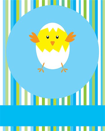 designs for new born baby cards - vector baby shower card with chicken Stock Photo - Budget Royalty-Free & Subscription, Code: 400-07571187