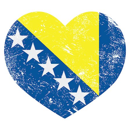 Bosnia and Herzegovina vintage heart shaped flag - grunge old style Photographie de stock - Aubaine LD & Abonnement, Code: 400-07571442