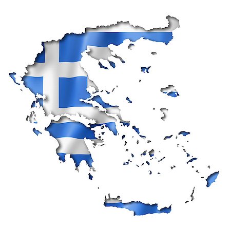 flag greece 3d - Greece flag map, three dimensional render, isolated on white Stock Photo - Budget Royalty-Free & Subscription, Code: 400-07571600