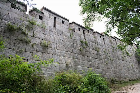 Fortress wall north of Seoul in South Korea with big stone quaders Photographie de stock - Aubaine LD & Abonnement, Code: 400-07571647