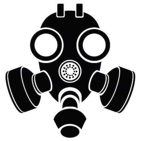 illustration with silhouette of gas mask on a white background for your design Stock Photo - Budget Royalty-Free & Subscription, Code: 400-07572017
