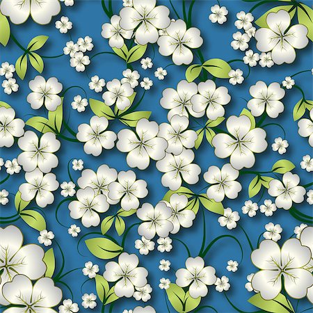 abstract seamless floral background with white spring ornament Fotografie stock - Microstock e Abbonamento, Codice: 400-07572038