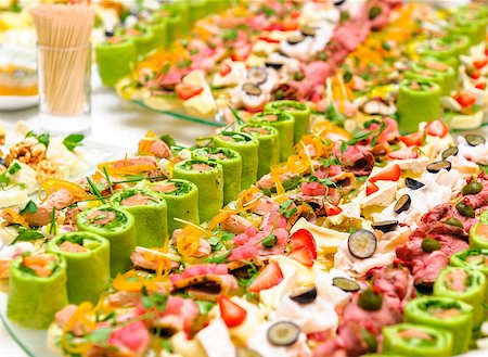 simsearch:400-07572419,k - Trays with various delicious appetizer Stock Photo - Budget Royalty-Free & Subscription, Code: 400-07572419