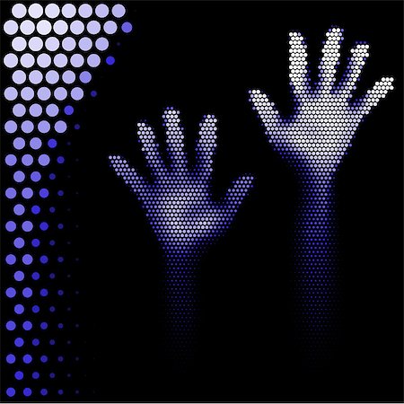 panic - Hands silhouette in halftone style on white background Stock Photo - Budget Royalty-Free & Subscription, Code: 400-07572767