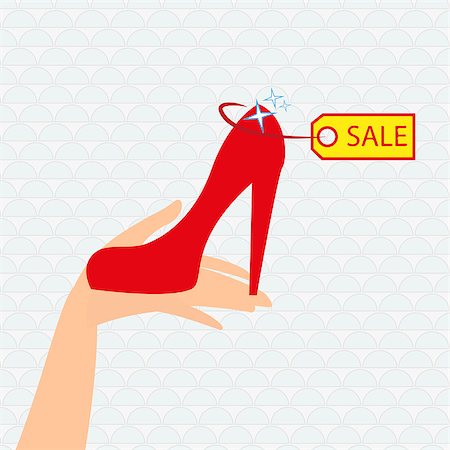 simsearch:400-08318342,k - Red shoe presentation for sale - vector illustration. Contains EPS10 and high-resolution JPEG Stockbilder - Microstock & Abonnement, Bildnummer: 400-07572908