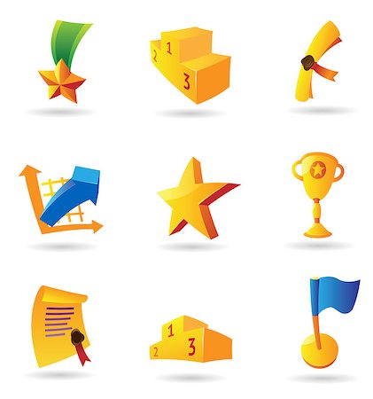 Icons for awards.  Vector illustration. Stock Photo - Budget Royalty-Free & Subscription, Code: 400-07573057