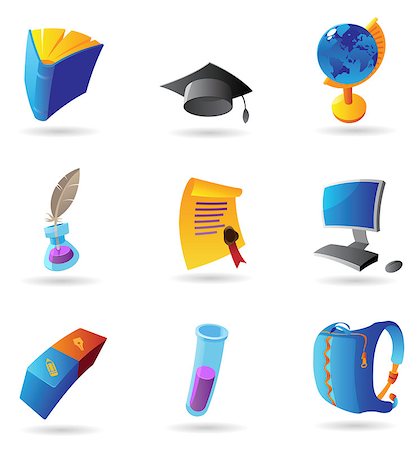 Icons for education.  Vector illustration. Stock Photo - Budget Royalty-Free & Subscription, Code: 400-07573059