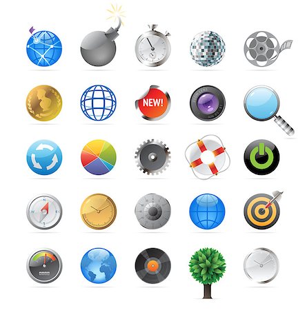 simsearch:400-04643244,k - Icons for round objects and symbols. Vector illustration. Stock Photo - Budget Royalty-Free & Subscription, Code: 400-07573066