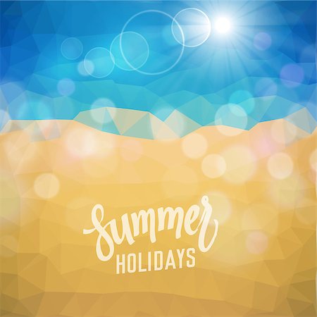 summer beach abstract - Summer holidays. Poster on tropical beach background. Vector eps10. Photographie de stock - Aubaine LD & Abonnement, Code: 400-07573086