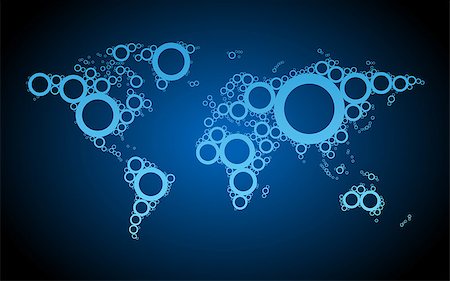 World map concept on dark background.  Vector illustration. Foto de stock - Super Valor sin royalties y Suscripción, Código: 400-07573095