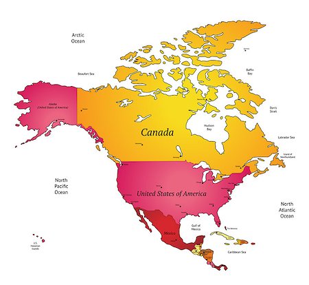 simsearch:400-05260324,k - Map of North America.  Vector illustration. Photographie de stock - Aubaine LD & Abonnement, Code: 400-07573096
