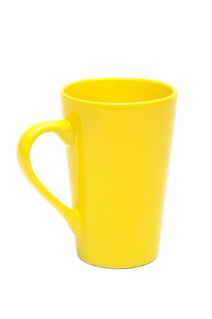 new yellow mug on a white background Fotografie stock - Microstock e Abbonamento, Codice: 400-07573123