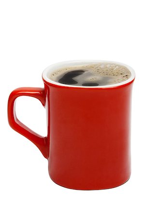 espuma (líquida) - red mug from coffee on a white background Stock Photo - Budget Royalty-Free & Subscription, Code: 400-07573139