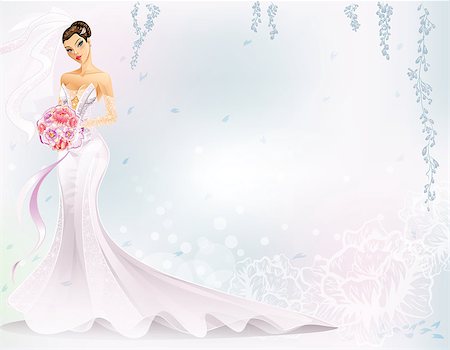 elegant bride hairstyle - Elegant Bride Foto de stock - Super Valor sin royalties y Suscripción, Código: 400-07573270