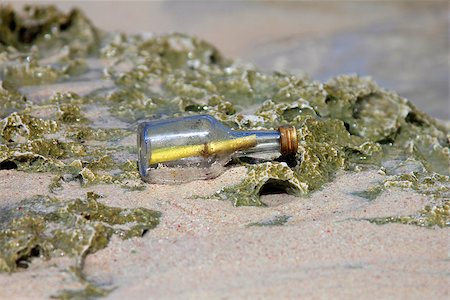 Message in the bottle on the beach Stock Photo - Budget Royalty-Free & Subscription, Code: 400-07573378