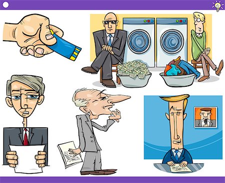 Illustration Set of Humorous Cartoon Concepts or Ideas and Metaphors with Funny Characters Stock Photo - Budget Royalty-Free & Subscription, Code: 400-07573390