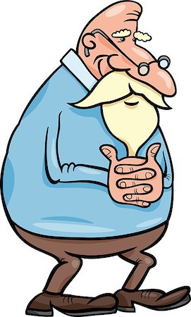 Cartoon Illustration of Elder Man Senior or Grandfather Stock Photo - Budget Royalty-Free & Subscription, Code: 400-07573404