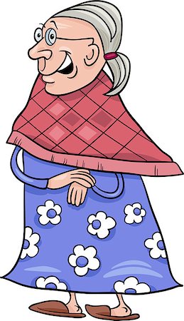 Cartoon Illustration of Elder Woman Senior or Grandmother Stock Photo - Budget Royalty-Free & Subscription, Code: 400-07573411