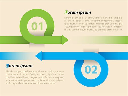 simsearch:400-07620578,k - Curling arrows infographic template with 2 options and details Fotografie stock - Microstock e Abbonamento, Codice: 400-07573547