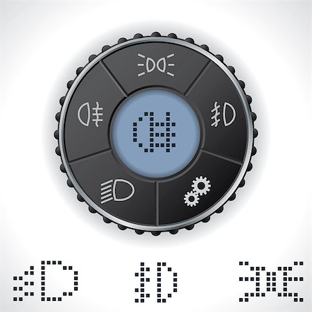 power dial nobody - Light control gauge with lcd display for cars and automobiles Stock Photo - Budget Royalty-Free & Subscription, Code: 400-07573553