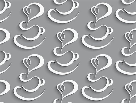 Seamless coffee cup with heart background cut out of paper effect with realistic shadow Foto de stock - Super Valor sin royalties y Suscripción, Código: 400-07573603