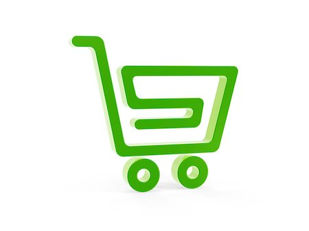 shopping cart symbol stand on white background Stock Photo - Budget Royalty-Free & Subscription, Code: 400-07573774