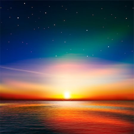 abstract nature background with pink ocean sunset Fotografie stock - Microstock e Abbonamento, Codice: 400-07573907