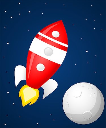 simsearch:400-04944412,k - Retro space rocket Stock Photo - Budget Royalty-Free & Subscription, Code: 400-07573951