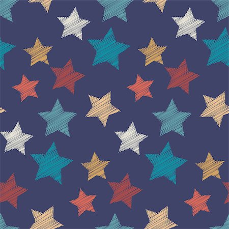 sketchy - Seamless vector pattern with stars. Stock Photo - Budget Royalty-Free & Subscription, Code: 400-07580067