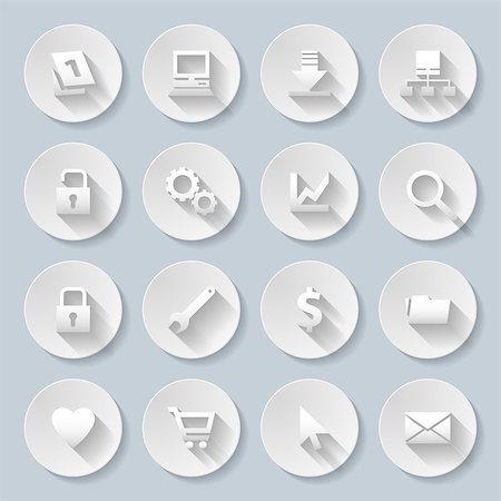 simsearch:400-08981162,k - Web site and Internet icons set in paper style Photographie de stock - Aubaine LD & Abonnement, Code: 400-07580186