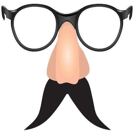 simsearch:400-06695587,k - Drooping mustache with toy nose and glasses. Vector illustration. Stock Photo - Budget Royalty-Free & Subscription, Code: 400-07580440
