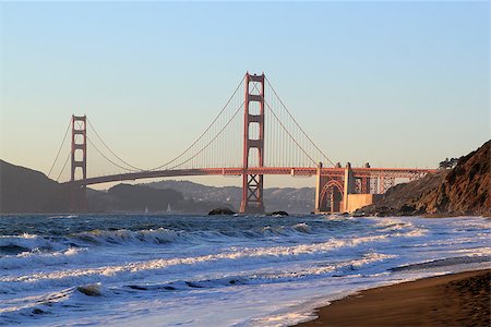 Baker Beach underneath the Golden Gate Bridge in San Francisco. California Stock Photo - Budget Royalty-Free & Subscription, Code: 400-07580549