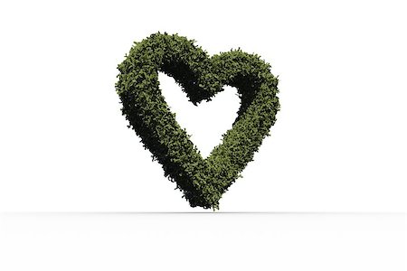 simsearch:400-07484724,k - Heart made of leaves on white background Photographie de stock - Aubaine LD & Abonnement, Code: 400-07582348