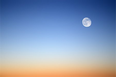 Summer. Full moon in the pure evening sky Stock Photo - Budget Royalty-Free & Subscription, Code: 400-07614140