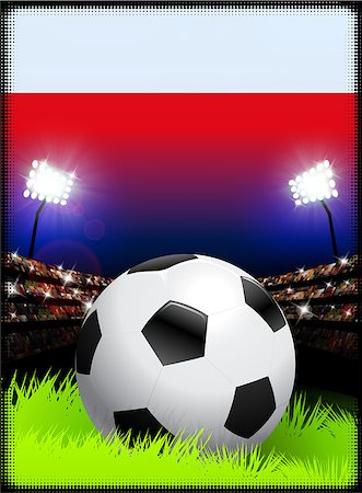 Poland Flag with Soccer Ball on Stadium Background Original Illustration Fotografie stock - Microstock e Abbonamento, Codice: 400-07614500
