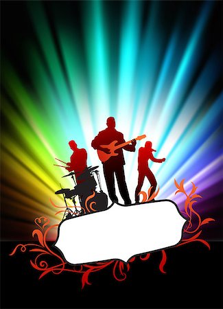 singer vector - Live Music Band on Abstract Tropical Frame with Spectrum  Original Illustration Stock Photo - Budget Royalty-Free & Subscription, Code: 400-07614596