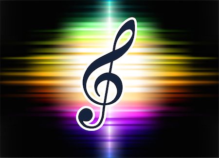 simsearch:400-08403707,k - Musical Note on Abstract Spectrum Background  Original Illustration Foto de stock - Royalty-Free Super Valor e Assinatura, Número: 400-07614592