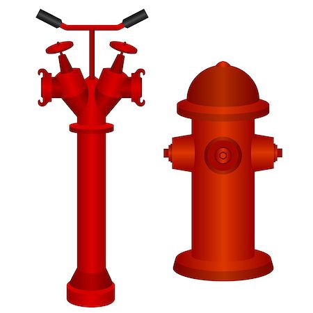 Fire hydrant, a water supplier in case of fire. Illustration on white background. Fotografie stock - Microstock e Abbonamento, Codice: 400-07614783