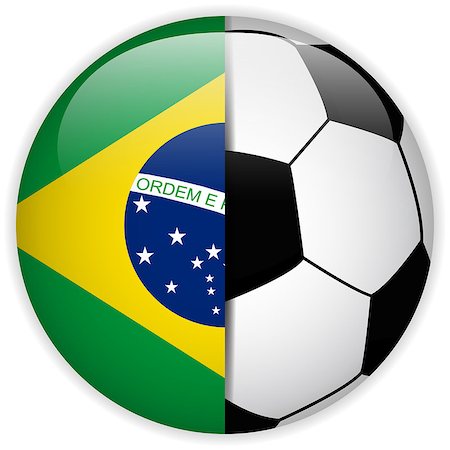 simsearch:400-07546642,k - Vector - Brazil Flag with Soccer Ball Background Stockbilder - Microstock & Abonnement, Bildnummer: 400-07614907