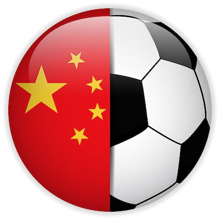 simsearch:400-07546642,k - Vector - China Flag with Soccer Ball Background Stockbilder - Microstock & Abonnement, Bildnummer: 400-07614918