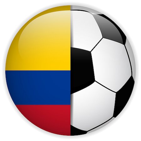 simsearch:400-07312110,k - Vector - Colombia Flag with Soccer Ball Background Stockbilder - Microstock & Abonnement, Bildnummer: 400-07614919