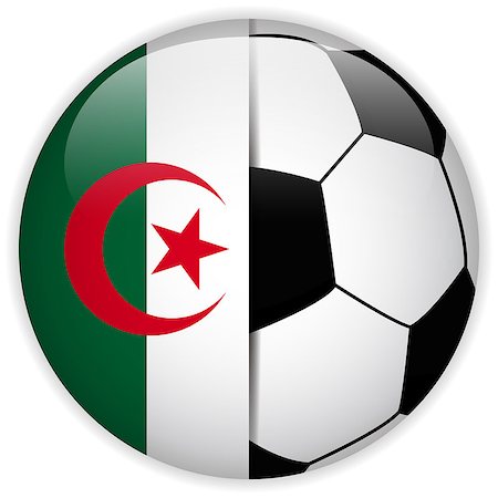 simsearch:400-07290547,k - Vector - Algeria Flag with Soccer Ball Background Stockbilder - Microstock & Abonnement, Bildnummer: 400-07614910