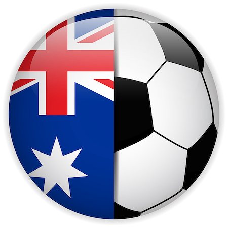 simsearch:400-07290547,k - Vector - Australia Flag with Soccer Ball Background Stockbilder - Microstock & Abonnement, Bildnummer: 400-07614912